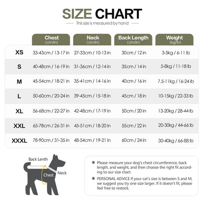 Dog Anxiety Vest and Coat-Keep Pet Calm, Dog Jacket for Thunder, Fireworks, Anti Anxiety Vest for Dogs and Cat Body and Ear